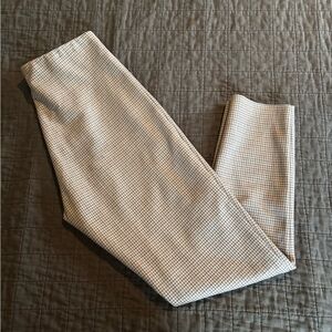 ZARA Houndstooth Straight Leg Pants Women's Size Medium Elastic Waist